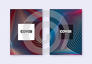 Hipster cover design template set. Red white blue