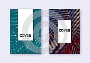 Hipster cover design template set. Red white blue