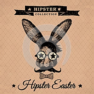 Hipster Easter - vintage bunny