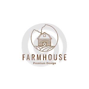 Hipster farm house or warehouse logo symbol icon vector graphic design illustration idea creative