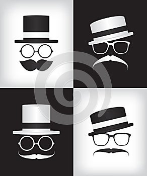 Hipster and gentleman illustration