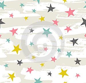 Hipster Geometric Star seamless Pattern. Vector Star Pattern.