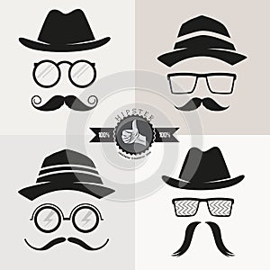 Hipster Glasses, Hats & Mustaches