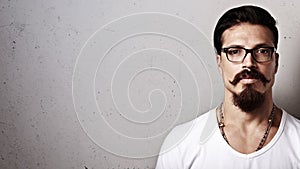 Hipster guy wearing eyeglasses