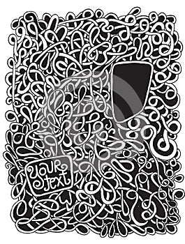 Hipster Hand drawn Vector pattern. Abstract background with line