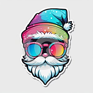 Hipster Ho-Ho-Ho: A Sticker with Santa\'s Edgy Charm