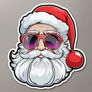 Hipster Ho-Ho-Ho: A Sticker with Santa\'s Edgy Charm