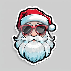 Hipster Ho-Ho-Ho: A Sticker with Santa\'s Edgy Charm