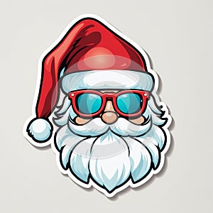 Hipster Ho-Ho-Ho: A Sticker with Santa\'s Edgy Charm