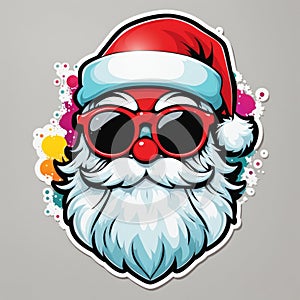 Hipster Ho-Ho-Ho: A Sticker with Santa\'s Edgy Charm