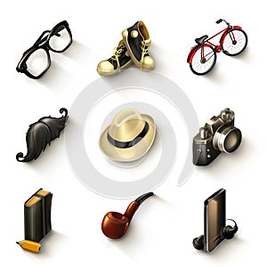 Hipster icon set