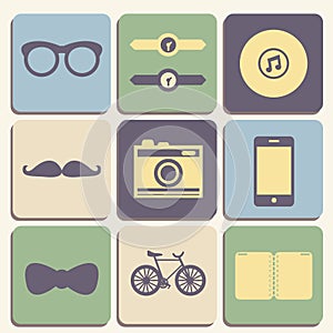Hipster iconset photo
