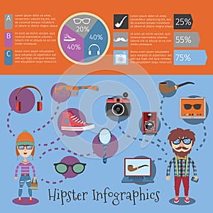 Hipster infographic set