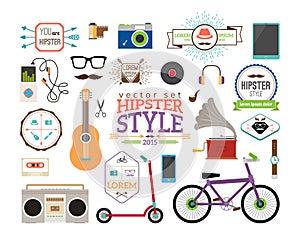 Hipster infographics elements and labels