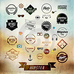 Hipster Label and Badge Icon Vector Design