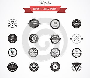 Hipster lables, badges and elements