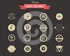 Hipster lables, badges and elements