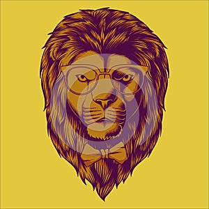 Hipster Lion head vector illustration