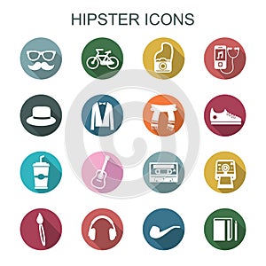 Hipster long shadow icons