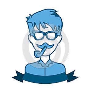 Hipster man icon image