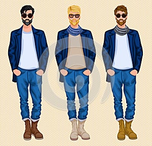 Hipster man set