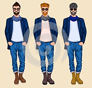 Hipster man set