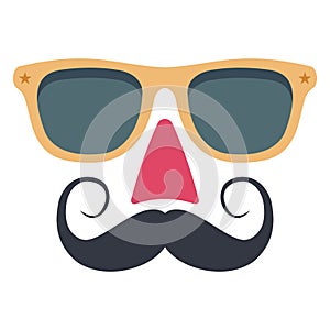 Hipster Mask Vector icon which can be easily modified or edit
