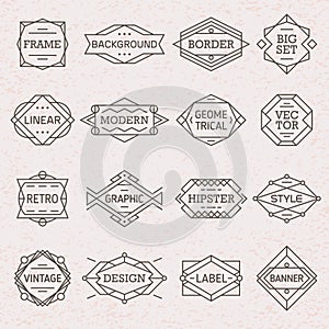 Hipster modern linear frames labels