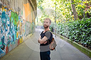 Hipster modern stylish blonde man