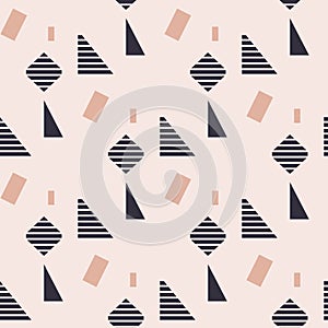 Hipster Pattern Abstract Retro 80 s Jumble Geometric Line Shapes. fashion style seamless background. Vector illustration