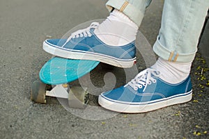 Hipster penny skateboard shoes outdoor activity