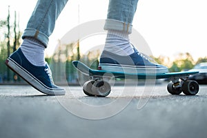 Hipster penny skateboard shoes outdoor activity