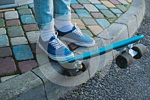 Hipster penny skateboard shoes outdoor activity