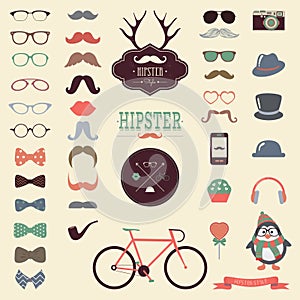 Hipster Retro Vintage Icon Set