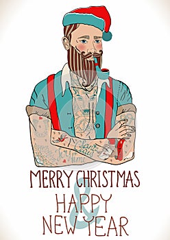 Hipster Santa Claus