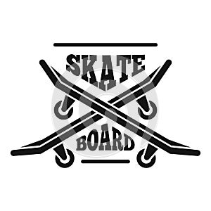 Hipster skateboard logo, simple style