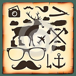 Hipster style infographics elements for retro design