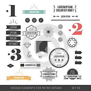 Hipster style infographics elements set for retro design. With r