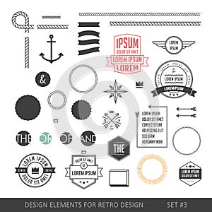 Hipster style infographics elements set for retro design. With r