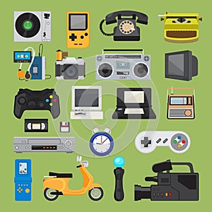 Hipster tech gadget icons