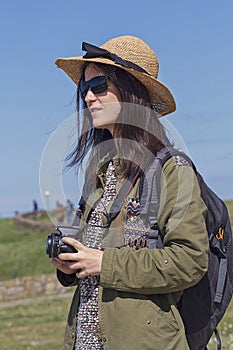 Hipster traveller girl