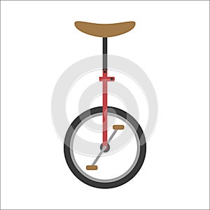 Hipster unicycle bicycle flat vector illustration.