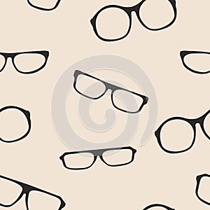 Hipster vector glasses seamles pattern or backgrou