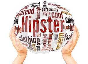 Hipster word cloud sphere concept