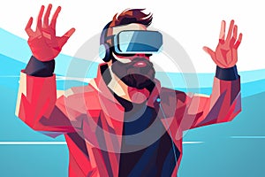 hipsterman concept vr illustration