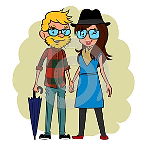Hipsters couple