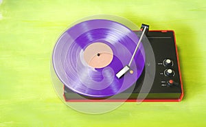 Hipsters retro turntable photo