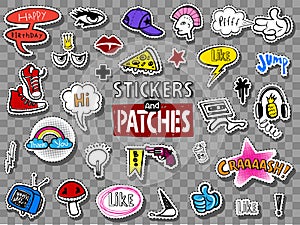 Hipsters teens stickers set