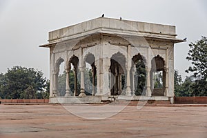The Hira Mahal is a pavilion in the Red Fort in Delhi. It is a four-sided pavilion of white marble.