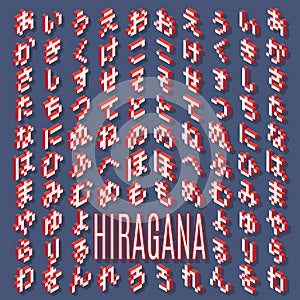 Hiragana Isometric vector